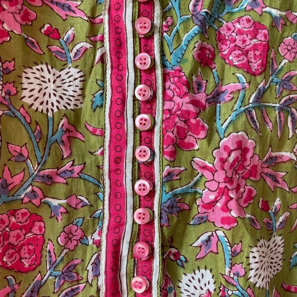 Lola Australia Block Print Cotton Boho Dress Size Large - Picture 9 of 9